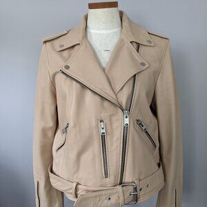 All Saints Soft Pink Balfern Biker Jacket